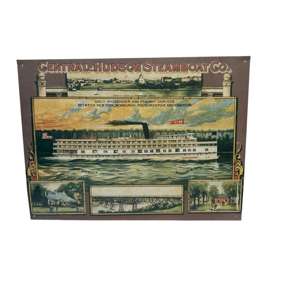 CENTRAL HUDSON STEAMBOAT Co. - 12x16 inches Tin Metal Sign
